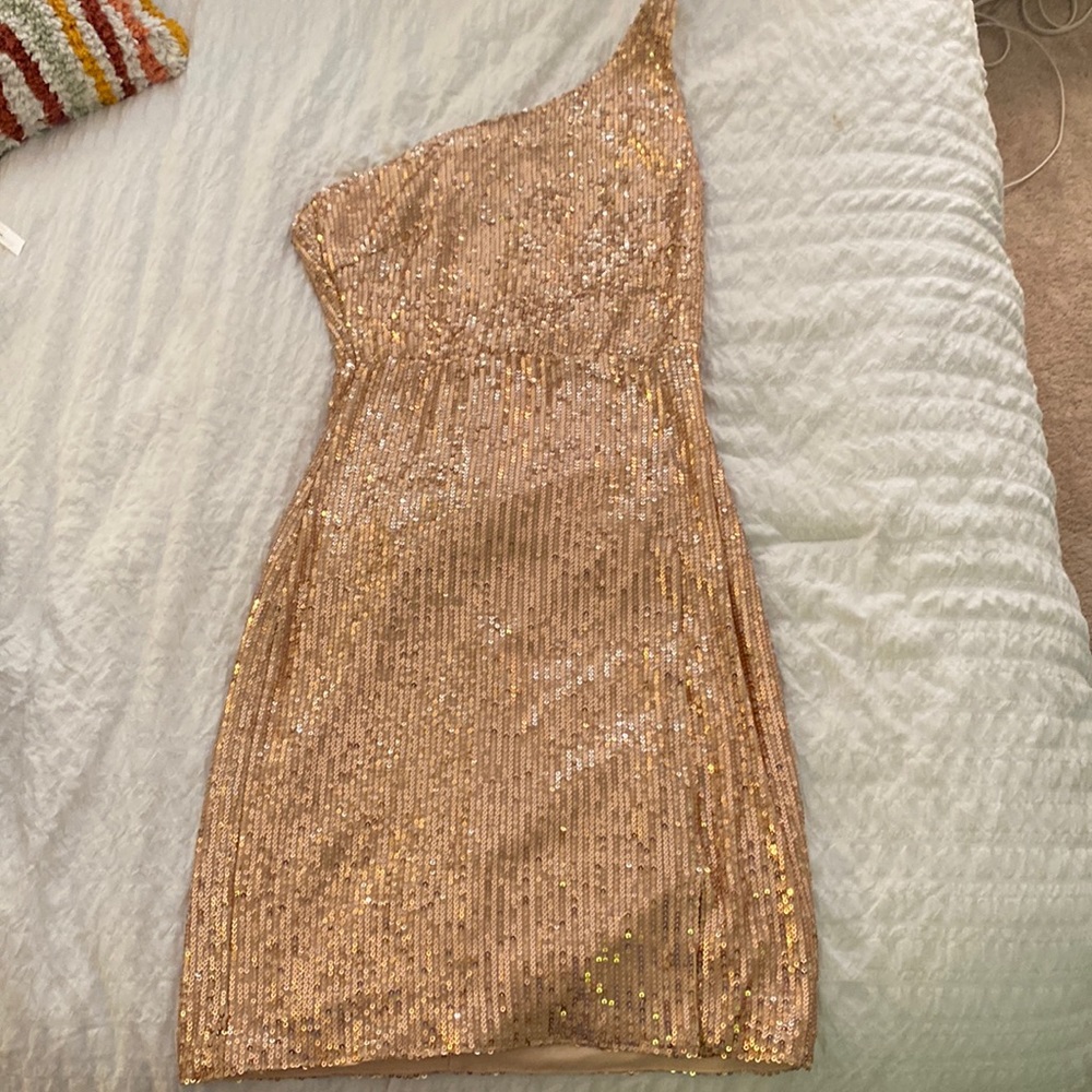 hello molly rose gold dress